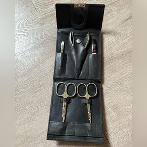 Solingen Manicure 5-piece Set with Black Leather Case, made in Germany